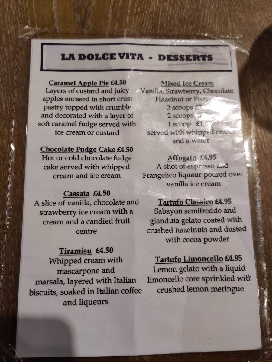 Menu La Dolce Vita Restaurant Marple-2